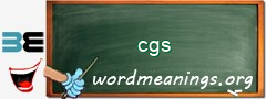 WordMeaning blackboard for cgs